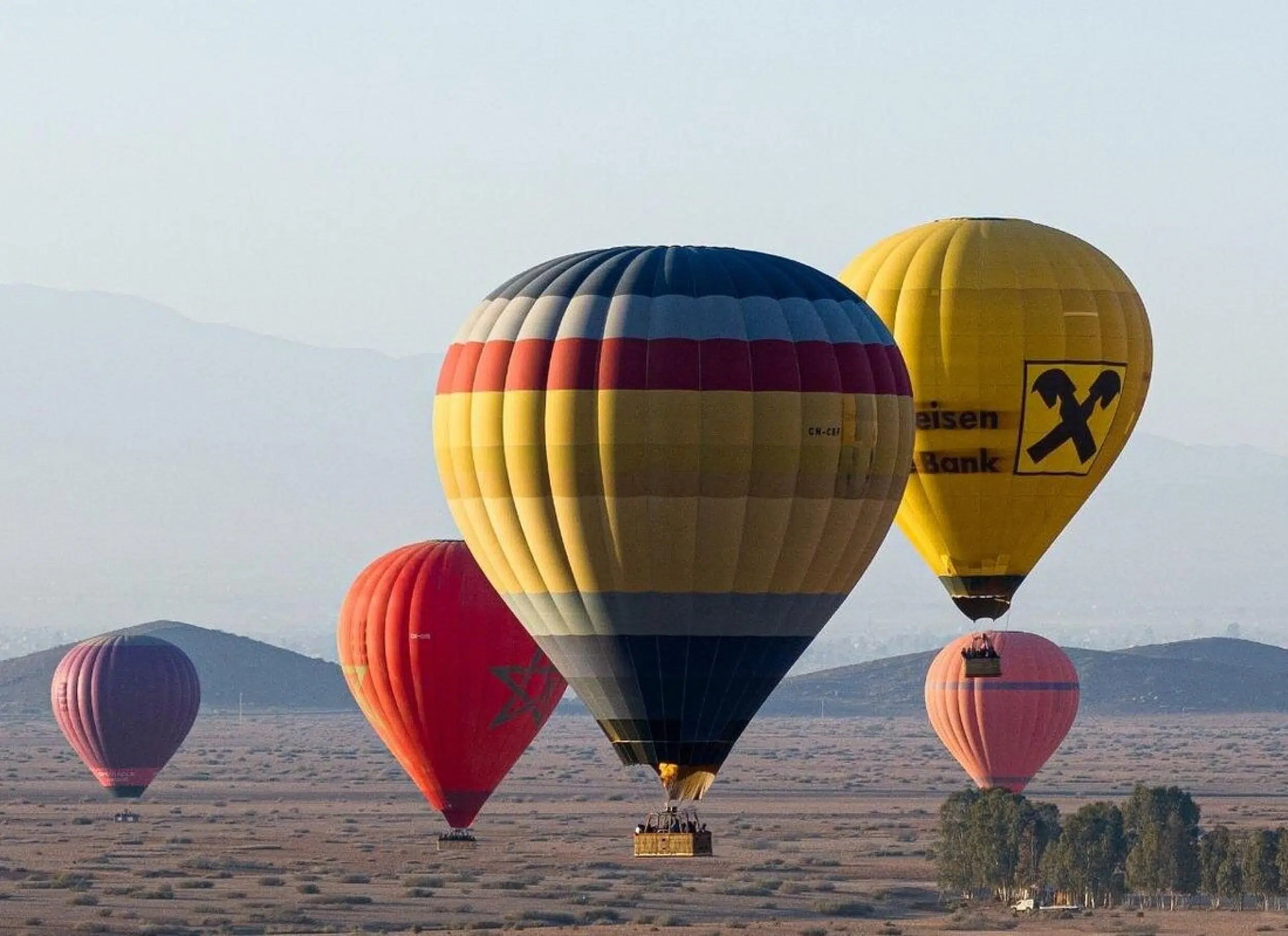 A hot air balloon flight over Marrakech, Morocco