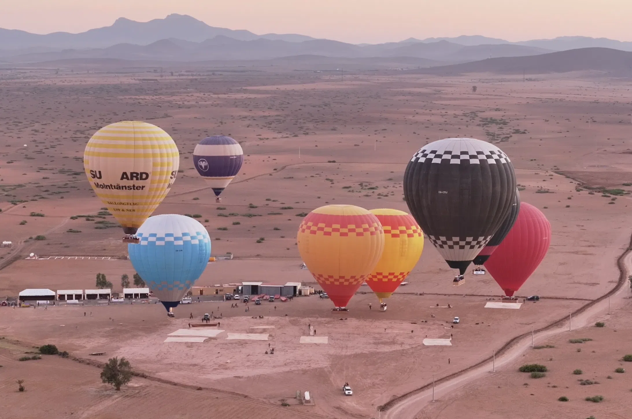 A hot air balloon flight over Marrakech, Morocco